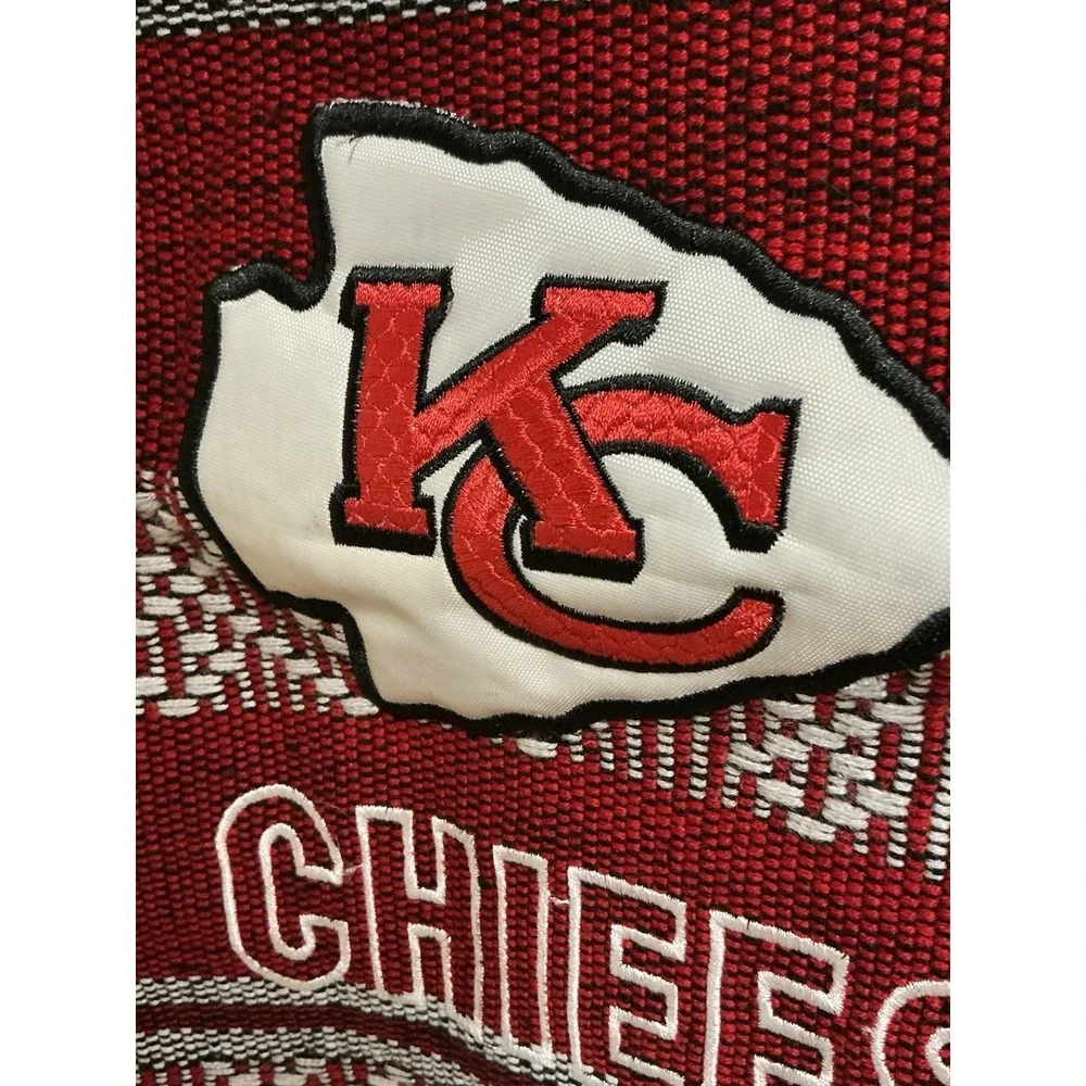 Kansas City Chiefs Woven Drawstring Backpack Red Black White Stripes Logo-Mexico